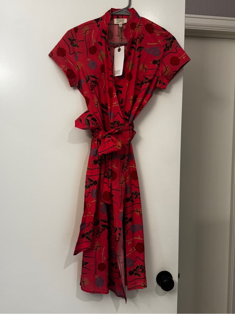 Fragonard (French brand) gorgeous pink floral wrap dress